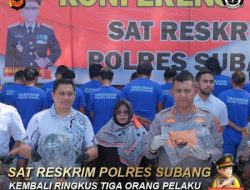 Sat Reskrim Polres Subang Kembali Ringkus Tiga Orang Pelaku Curanmor ber Senjata Api