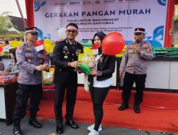 Masyarakat Serbu Stand Gerakan Pangan Murah Polresta Banyumas Di Car Free Day GOR Satria