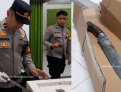 Barang Bukti Golok yang Dibawa Korban Brandalan Bermotor Tewas Menabrak Tembok di Kawalu Tasikmalaya